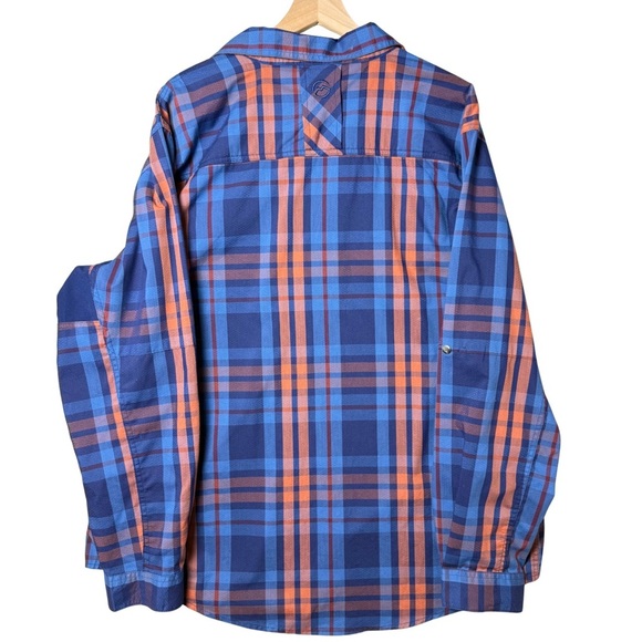 Magellan Outdoors Men Vented Fishing Shirt Classic Fit Blue Orange Plaid 2XL - Picture 2 of 14